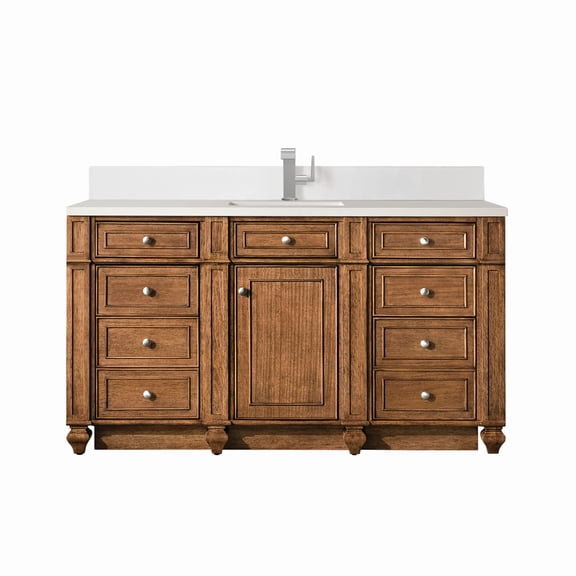James Martin Vanities 157-V60s-1Wz Bristol 60" Single Basin Walnut Wood Vanity Set - Brown