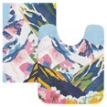 thumbnail image 7 of Yayeee Bath Rugs for Bathroom Floor Set of 2 Non Slip Fluffy Soft Absorbent Mat, Abstract Mountain, 7 of 7