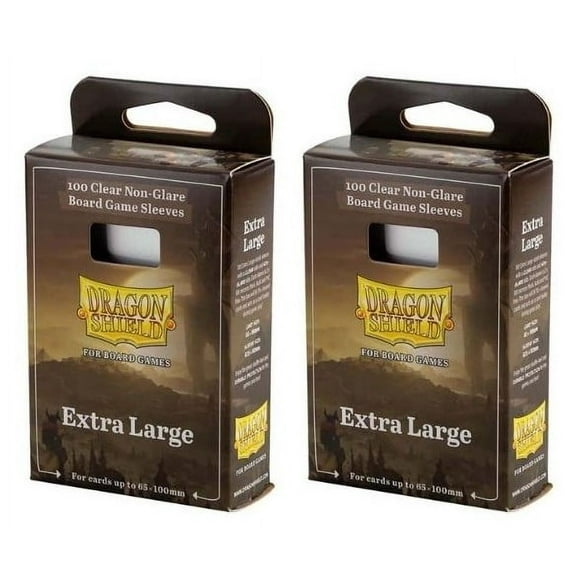 2 Packs Dragon Shield Board Game Sleeves 100 ct Extra Large Size Card Sleeves Value Bundle!