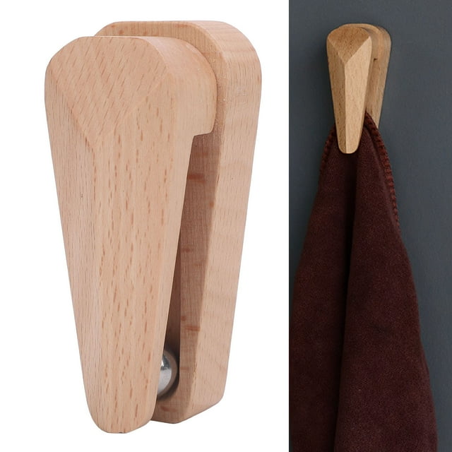 Toallero De Madera Montado En La Pared, Clip De Toalla Multifuncional De Madera Maciza, Resistente, Ahorro De Espacio Para Cocina