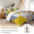 thumbnail image 7 of Watercolor Brush Bedding Duvet Cover Set Twin Size 4 Pieces Gray Yellow Abstract Modern Graffiti Bedding Set with Zipper Closure, 1 Comforter Cover 68x86 Inches 1 Flat Sheet & 2 Pillow Cases, 7 of 7
