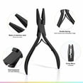 thumbnail image 4 of Hair Extension Beading Tool Kit Stainless Steel Hair Extensions Micro link Bead Closer and Remover Pliers set, Beads Hair Pulling Hook & Micro Ring Loop Tool Set (Black), 4 of 8