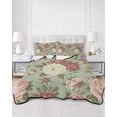 thumbnail image 3 of Spring Flower King Size Down Alternative Comforter,Lightweight Comforter Quilt Bedding Set with Pillow Shams Farmhouse Vintage Country Floral Plant Green Bed Comforter Duvet Insert 96"x106", 3 of 7
