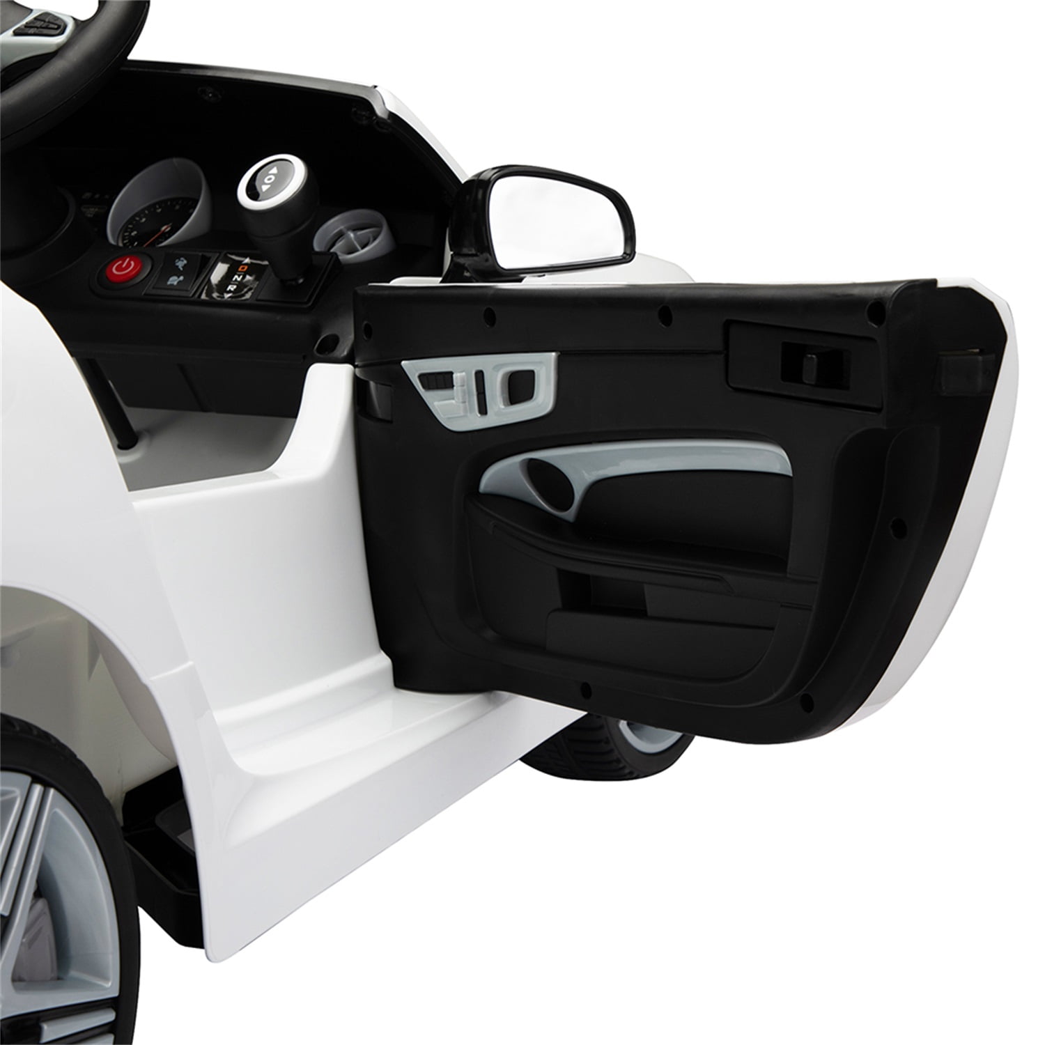 CIPACHO Licensed Benz, 12V Electric Kids Ride On Car for Ages 3-6, LED Head Lights, Safe Belt, Double Doors, 2 Speeds, White