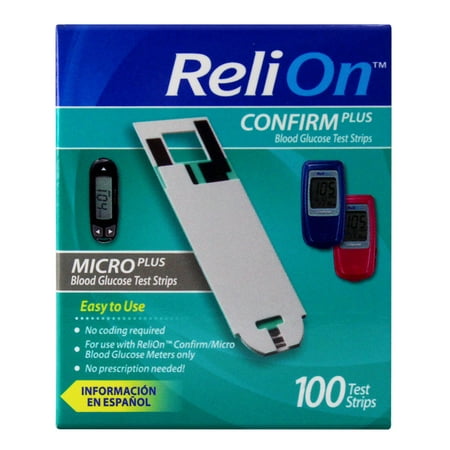ReliOn Confirm/Micro Blood Glucose Test Strips, 100 Ct