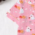 thumbnail image 6 of Likimi Kids Toddler Girls Halloween Pajamas Set Short Sleeve Hallowmas Ghost Print Lapel Button Down Pjs Tops With Shorts For Party Fashionable Homewear, 6 of 9