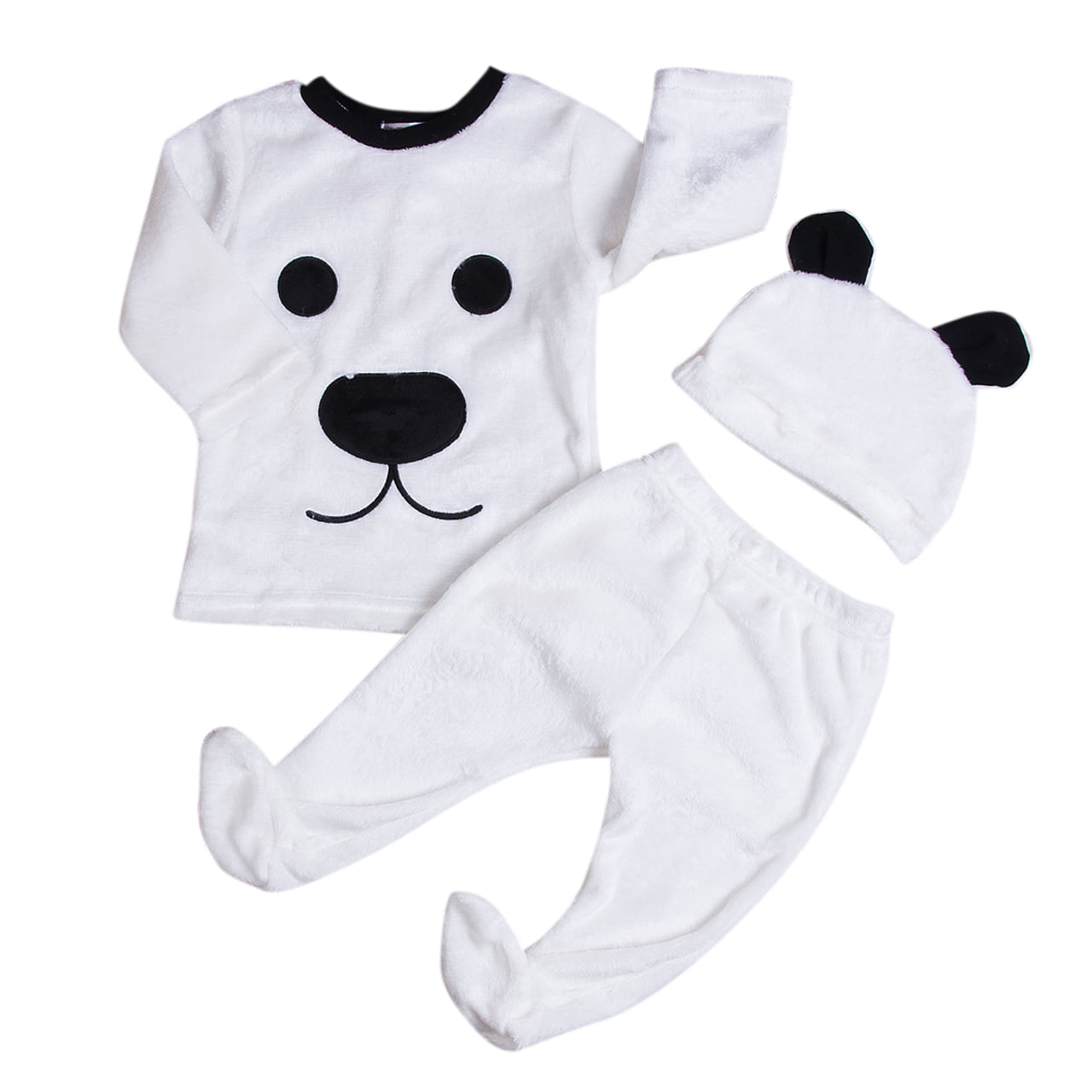 Newborn Baby Boys Girls Clothes Long Sleeve Tops Pants Trousers Hat Outfits Set