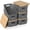 Grey, variant on NTGFU 6-Piece Bamboo Covered Plastic Storage Basket, Large Capacity Storage Basket, Stackable Plastic Storage Container, Suitable for Home, Office, Game Room - Home Storage Box- White