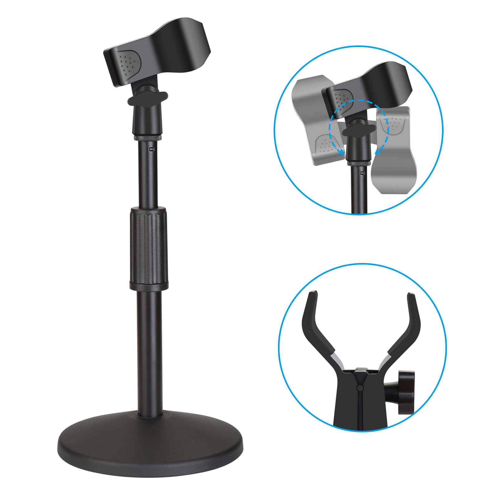 Pyle Universal Microphone Stand – Heavy Duty, Height Adjustable – Black (PMKS40)