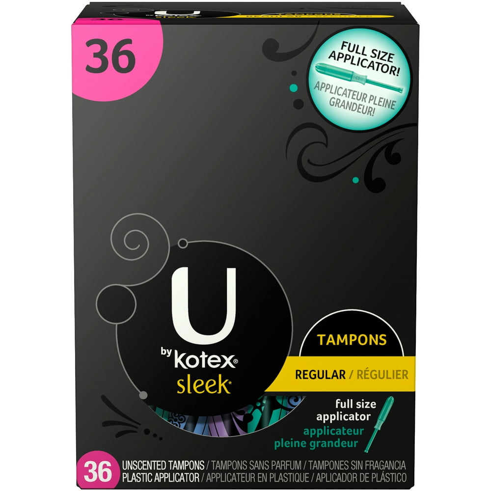 U By Kotex Sleek Unscented Tampons, Regular, 36 Ea