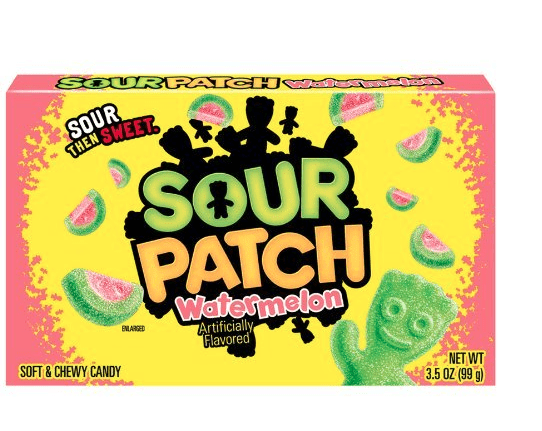 Sour Patch Candy Watermelon Sour Then Sweet Theater Box Size 3.5 Oz (Pack of 3)
