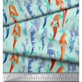 thumbnail image 2 of Soimoi Green Crepe Silk Fabric Fish Ocean Print Sewing Fabric Yard 42 Inch Wide, 2 of 2