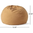 thumbnail image 3 of 5-Foot Roomy Comfort Shredded Foam Bean Bag Chair for Kids and Adults, Yellow Brown, 3 of 5