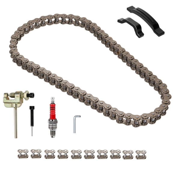 Pit Dirt Bike 25H 62 Links Timing Starter Chain Breaker Kit Compatible with Coolster Tao Tao Kazuma Baja 125cc 110cc Apollo Vitacci 90cc 70cc 50cc Chinese ATV Quad 4 Wheeler Dirt Bike Go Kart Parts