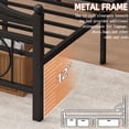 thumbnail image 4 of Chuangshuo Guard Full Bed Frame with Headboard,Heavy Duty Steel Slats Support Mattress Foundation-Under Bed Storage, No Box Spring Needed, Noise Free,Black, 4 of 10