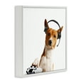 thumbnail image 3 of Stupell Industries Gaming Dog with Headset Animals Painting White Framed Art Print Wall Art, 17 x 17, 3 of 8