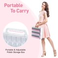 thumbnail image 3 of Beloving 2pcs Nail Polish Organizer, Portable 48 Bottles Clear Nail Polish Holder with Adjustable Divider, Gel Nail Polish Storage Double Side Nail Polish Organizer Case for Nail Tech, 3 of 6