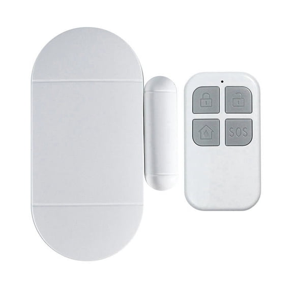 Tuya Wireless Smart Door Window Sensor System Remote Control Operation 130Db Safe Burglar Alarm for Home Door Window,1 x siren 1 x magnetic strip 1 x remote control 1 x sticker 2 x AAA batteries,white