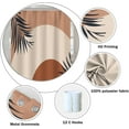 thumbnail image 5 of Mid-Century Boho Shower Curtain - Orange Sun Eucalyptus Leaves, Waterproof Polyester Fabric, Includes Hooks, 72x84 Inch, Adds a Unique and Artistic Touch to Modern Bathrooms, 5 of 6