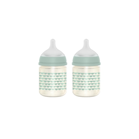 Biberón de vidrio Suavinex Bonhomia, pack de 2, 120 ml, menta