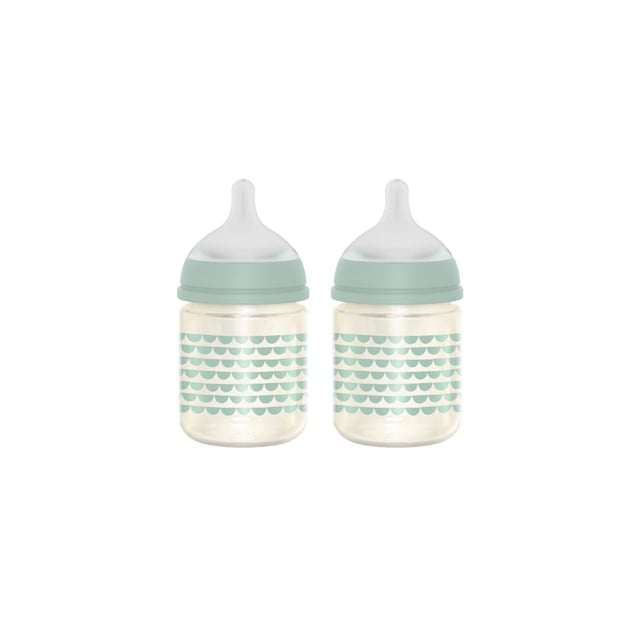 Biberón de vidrio Suavinex Bonhomia, pack de 2, 120 ml, menta