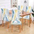 thumbnail image 6 of Chair Protector Cover Dining Chair Slipcovers Pack of 4, Removable Washable Seat Cover for Dining Room Wedding Light Blue and Yellow Mountain, 6 of 7