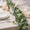 thumbnail image 5 of Ywbawe 5.91ft Artificial Eucalyptus Garland Faux Greenery Vines with Flower Accented Hanging Vine for Indoor Home Party Decor, 1 Pack, 5 of 6