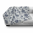 thumbnail image 3 of Blue Soft Flannel Fleece Throw Blanket, Chinese Floral Garden Pattern Nature Inspirations with Traditional Ornament Design, Cozy Plush for Indoor and Outdoor Use, 70" x 90", Blue White, by Ambesonne, 3 of 6