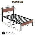 thumbnail image 5 of Twin Bed Frame with Headboard, Twin Metal Platform Bed No Box Srping Needed, Heavy Duty Metal Bed for Adults, Under-bed Storage and Noise Free Design, 440lbs Weight Capacity, Twin Size, 5 of 8