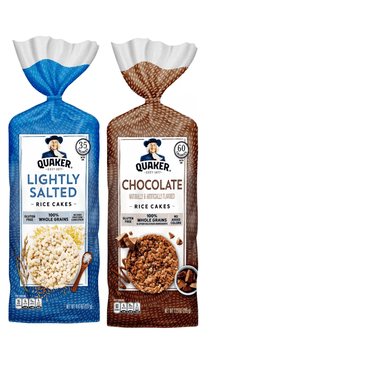 Quaker Lightly Salted Gluten Free Rice Cakes - 4.47oz Quaker Chocolate Crunch Large Rice - Cakes 7.23oz