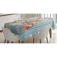 thumbnail image 1 of Ambesonne Letter a Tablecloth Rectangular Table Cover, Seashell Wood Backdrop, 52"x70", Dark Coral Pale Blue, 1 of 3