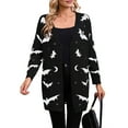 thumbnail image 3 of Women'S Button Cardigan Long Sleeve Loose Casual Knit Cardigan Halloween Bat, 3 of 9