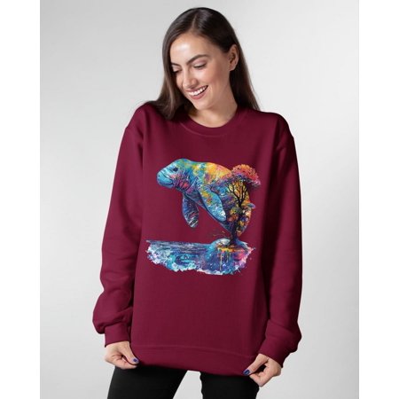 True to size, Manatee Hippie Art Image Shirt Cute Crewneck Sweatshirt