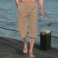 thumbnail image 6 of Kmdttou Capri Pants for Mens Fashion Summer Drawstring Elastic Waist Casual Solid Color Capris Pants on Clearance, 6 of 6