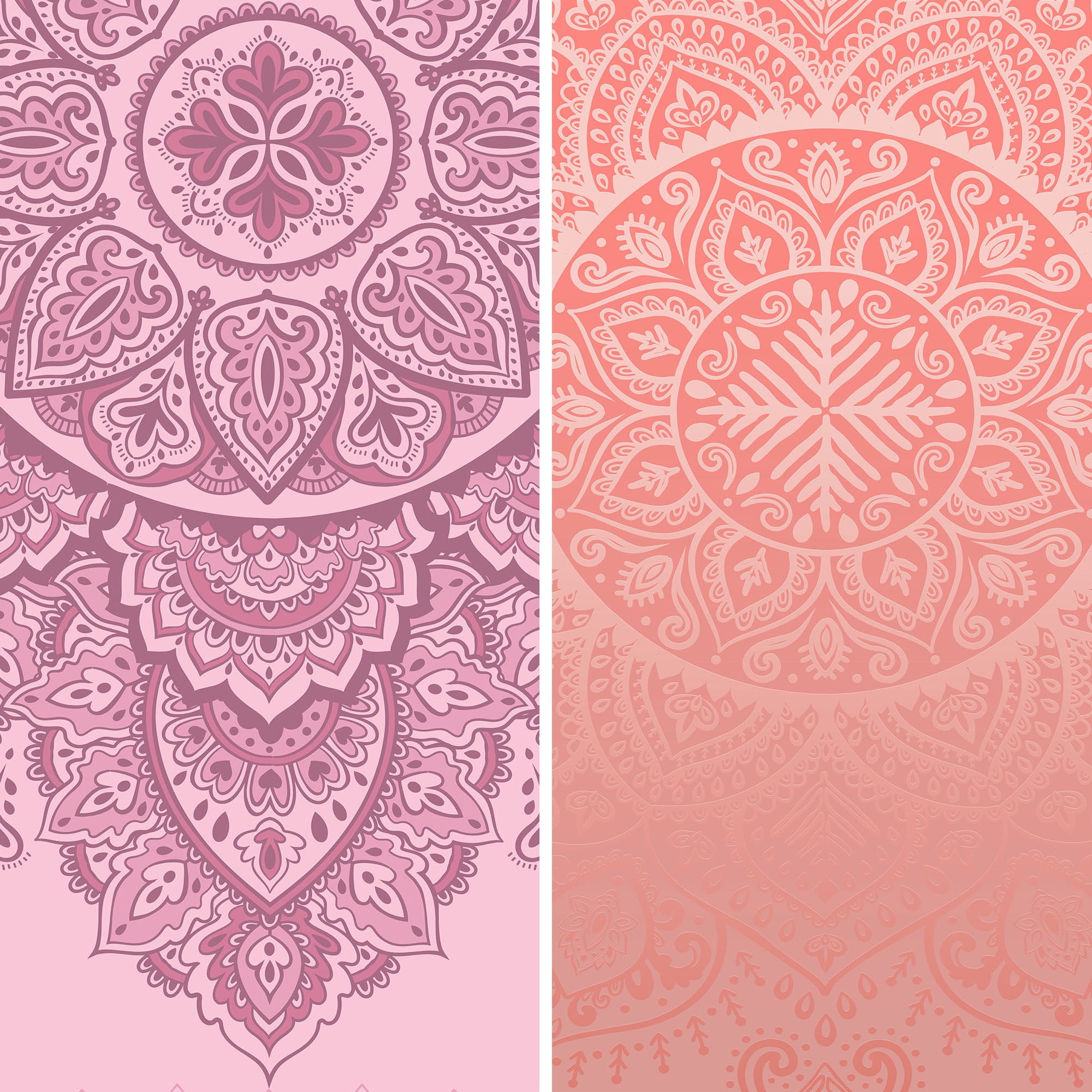 Red Lantern 6 ft. Tall Double Sided Pink Mandalas Freestanding Canvas Room Divider