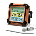 thumbnail image 1 of Graflsoa Waterproof BBQ Thermometer with LCD Touchscreen, Dual Timer Modes, Custom Temp Alert, Backlit Display, Magnetic Base, and Long Probe for Meat Cooking (Orange/Black, IPX7), 1 of 7