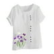 thumbnail image 4 of Vestidos Casuales Para Mujer, Blusas De Mujer De Moda Blusa informal de lino con cuello redondo, manga corta y botones para mujer, 4 of 4
