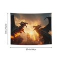 thumbnail image 6 of Hirioo Castle Cool Fire Dragon Print Tapestry Lightweight Fabric for Bedroom Aesthetic Home Wall Dorm Décor Living Room Decor 29x37 Inch, 6 of 8