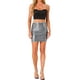 thumbnail image 2 of Falda Mini Lentejuelas Brillante Ceñida de Cintura Alta INSPIRE CHIC para Mujeres XL Plateada, 2 of 6
