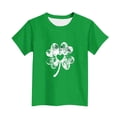 thumbnail image 5 of Pileajo Short Sleev Shirts for Kids St Patrick's Day Round Neck Tees Summer Boys Girls Shamrock Graphic Printed Tops, 5 of 5