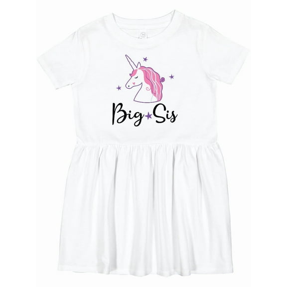 Inktastic Big Sis Unicorn Girls Sister Announcement Girls Toddler Dress