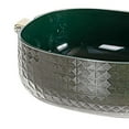 thumbnail image 3 of Colador de cocina con asa, resistente, de gran capacidad, color verde oscuro, 3 of 4