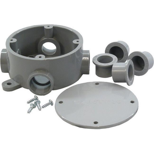 Weatherproof Box,1Gang,4Inlet,PVC CANTEX 5133690