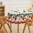 thumbnail image 4 of Christmas Tablecloth 60×84 Inch Oval, Christmas Ball Ornaments Pine Stars Washable Table Cover for Party Picnic Dinner Decor, 4 of 6