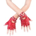 thumbnail image 1 of Guantes punk de cuero PU para mujer, manoplas con remaches, cinturón para arriba o a presión, medio dedo, 1 of 4