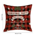 thumbnail image 3 of PuSpu Xmas Linen Pillow Cover 45x45 cm, Snowflake/Plaid Print, Soft Short Fabric, Festive Red-White Cushion Case for Sofa, Holiday Décor, Zipper Closure, Durable & Washable, Seasonal Home Accent, 3 of 6