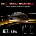 thumbnail image 5 of ATTACK SHARK X8ULTRA Mouse for Large Hand, Nordic52840 MCU, 55g SUPERLIGHT, PixArt PAW3950MAX Gaming Sensor, DPI up to 42000, Ice-Cool Nano Coating, with Grip Tape, Tri-mode, 500mAh Battery (Black), 5 of 9