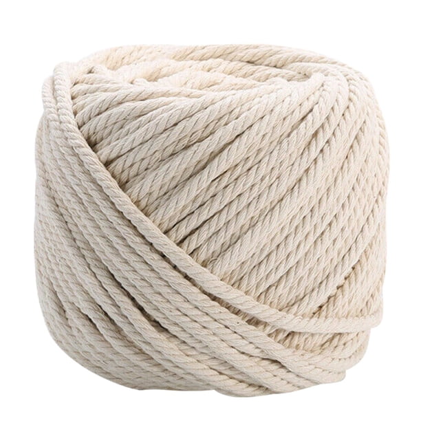 Inteprter Cuerda de macramé de 3mm, 4mm, 5mm, 6mm, cordón trenzado de algodón para cuerda Beige Natural hecha a mano, accesorios de boda para el hogar Artesanía 1 Uds 4mm * 100M Inteprter HA001999-02