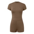 thumbnail image 5 of MuXiKeJi Clothes 2026 Women's Summer 2 Piece Sets Casual Lounge Set Short Sleeve Tops Shirts Shorts Travel Beach Vacation Outfits, 5 of 6