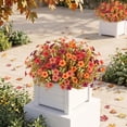 thumbnail image 4 of AcerichFad Fall Flowers Outdoors, 24 Bundles Artificial Autumn Fake Silk Flowers Faux Plants with Butterflies for Outside Indoor Yard Garden Porch Patio Home Decor, Red Orange, 4 of 10